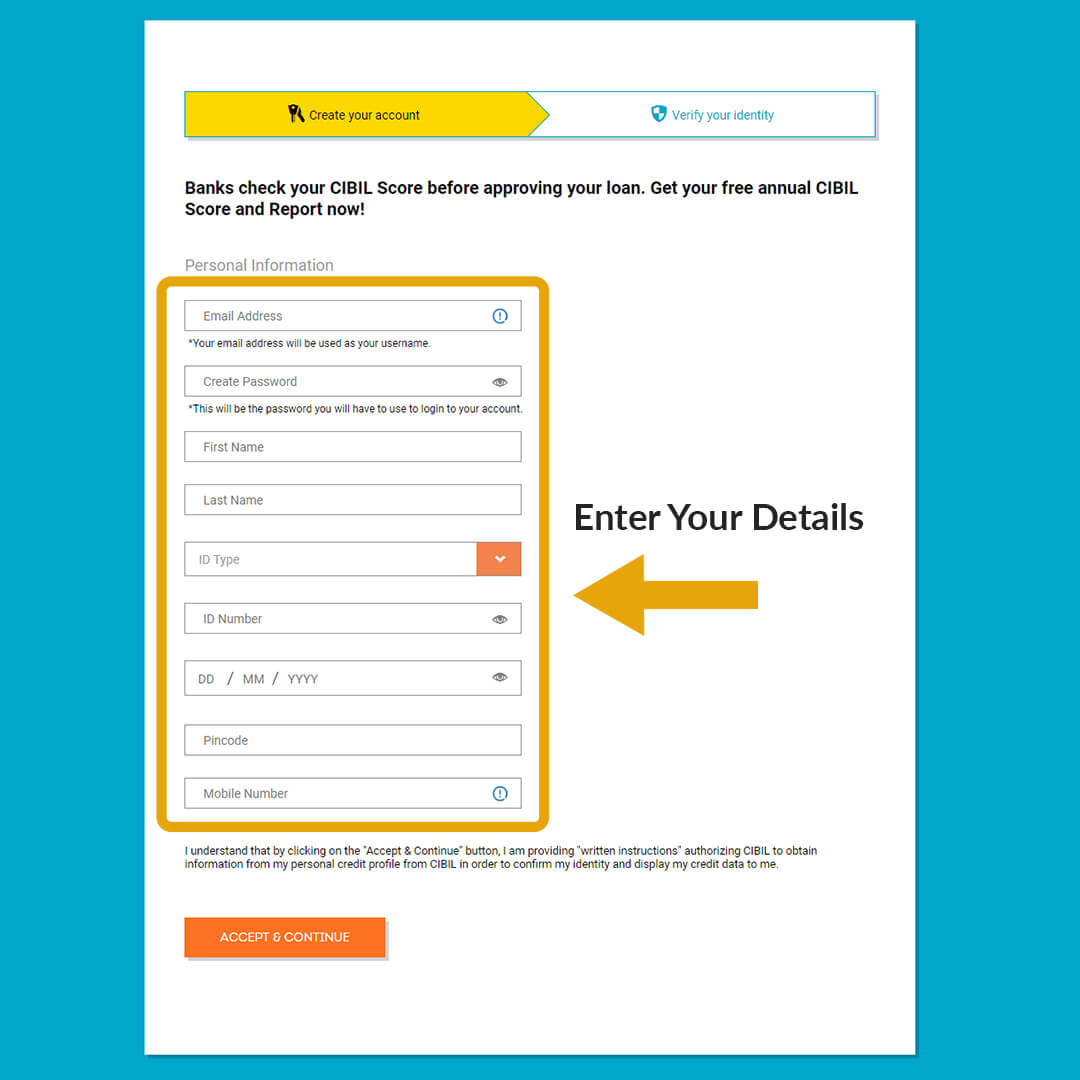 Create Account in CIBIL